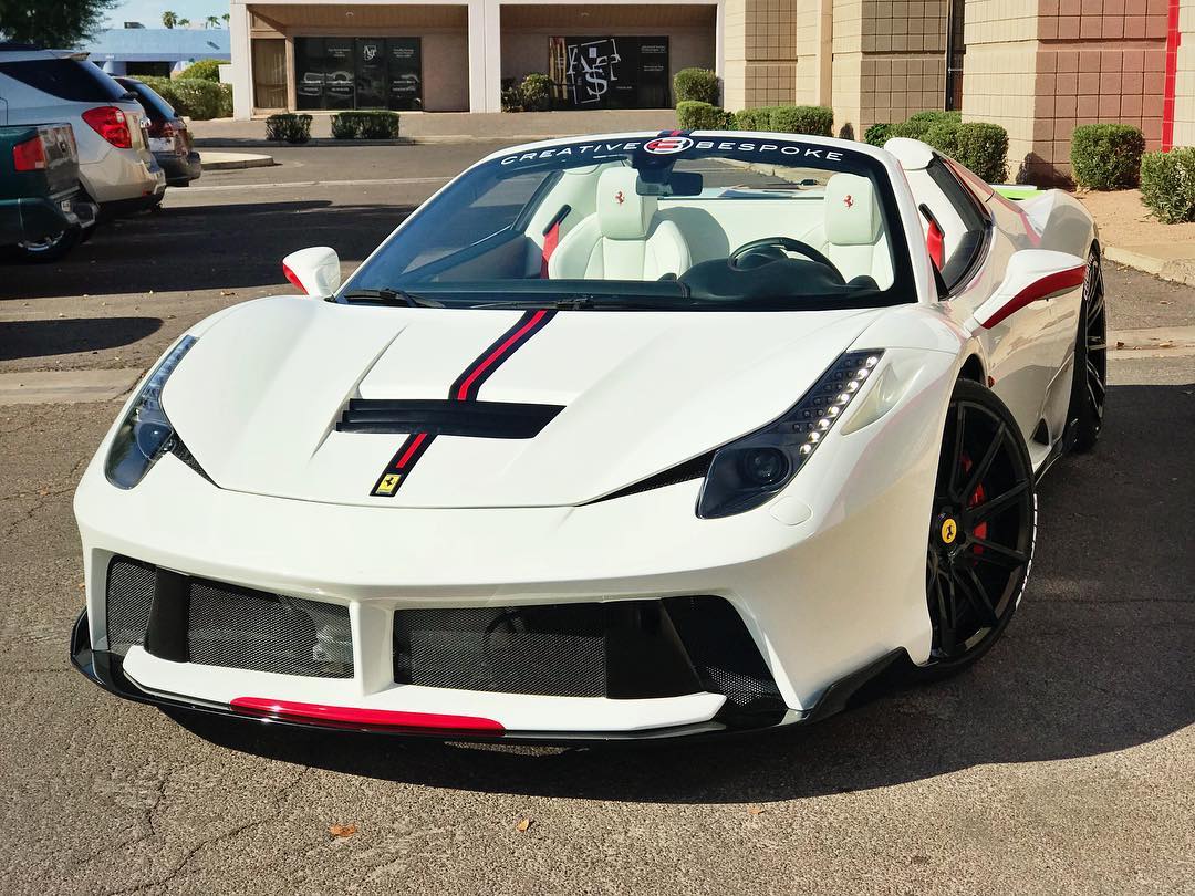 white ferrari convertible